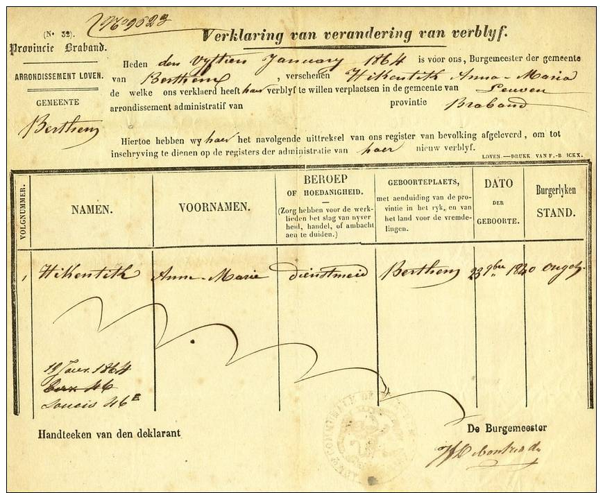 Hikentik Debontridder Bertem - Historical Documents