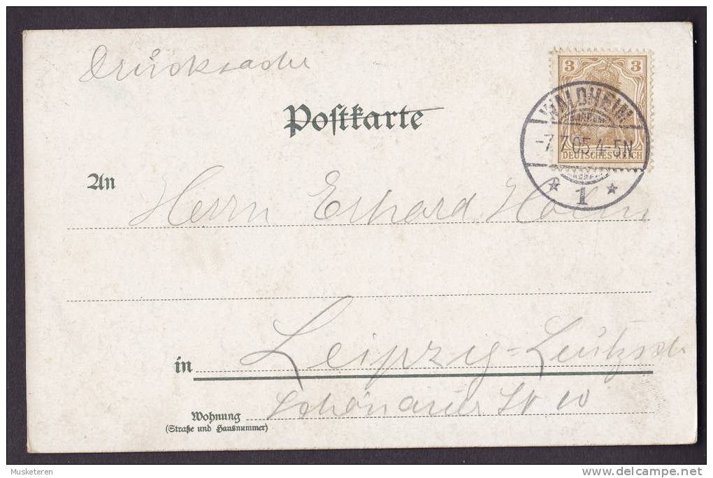 Germany Deutsches Reich PPC Gruss Aus Dem Zschopauthal Deluxe WALDHEIM 1905 (2 Scans) - Zschopau