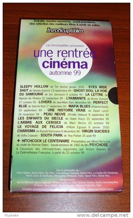 Vhs Pal Les Inrockuptibles Rentrées Cinéma 1999 + 2000 + 2001 - Horreur