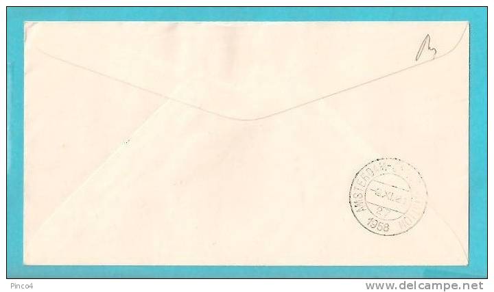 STORIA POSTALE 1e POOLVLUCHT BIAK - AMSTERDAM 1958 - Netherlands New Guinea