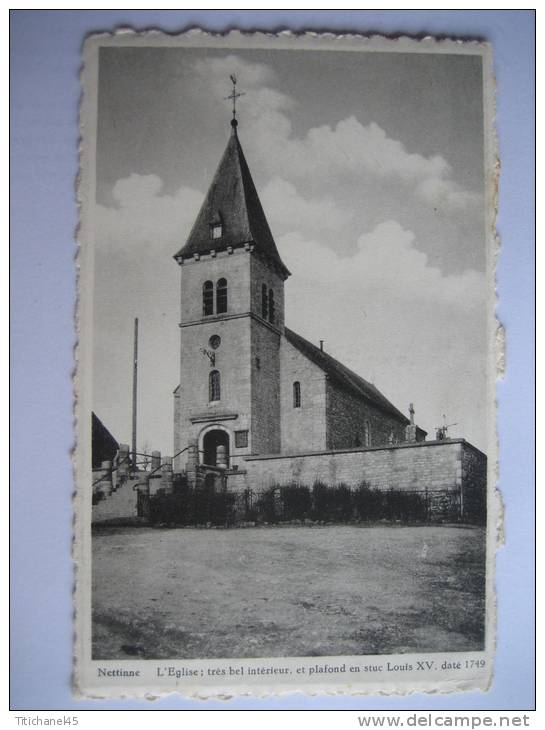 NETTINE - L´Eglise; Très Bel Intérieur Et Plafond En Stuc Louis XV Daté 1749 - Somme-Leuze