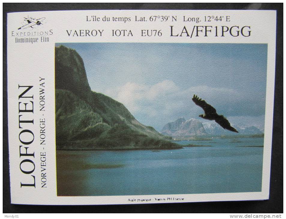 5-746 QSL île Du Temps Météo Norvege French Expedition Aigle Pygargue Branly Amiens Arctique Cercle Polaire TAAF - Aigles & Rapaces Diurnes