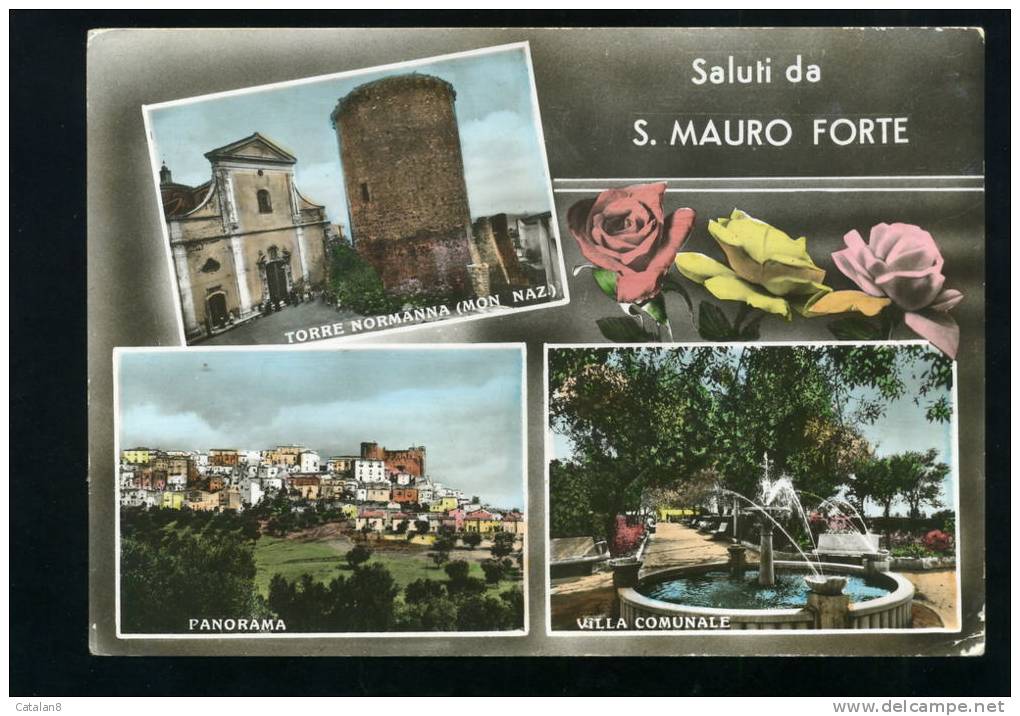 S3121 CARTOLINA POSTALE TIPO ACQUARELLATA BASILICATA MATERA SALUTI DA SAN MAURO FORTE VEDUTINE   FG. V. - Matera