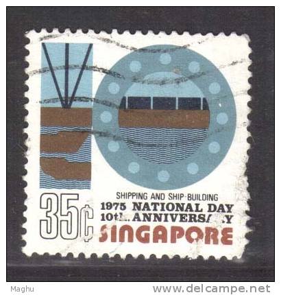 Singapore Used 1975, 35c Shipping &amp; Ship Building - Singapore (...-1959)