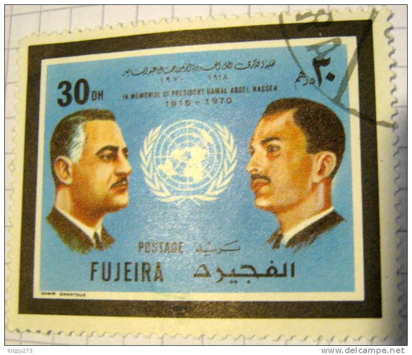 Fujeira 1970 Memorial Of Gamal Abdel Nasser 30dh - Used - Fujeira