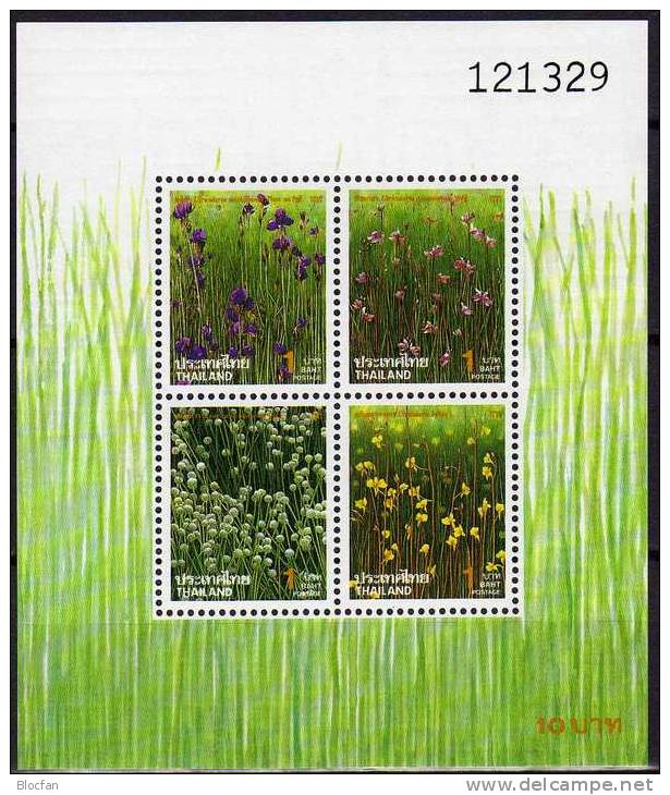 Neujahr 1995 Thailand 1612/5 Als Block 61 ** 3€ Blüten Erioaulon Odoratum Utricularia Bifidia Nature Flower Bloc Of Asia - Thailand