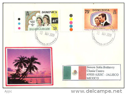 Belle Lettre De L´ile Dominica (Caraïbes)  Adressée Au Mexique, Photos Recto Et Verso - Dominique (1978-...)