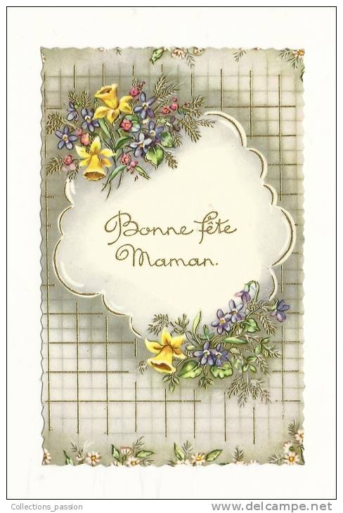 Cp, Fêtes Des Mères, Bonne Fêtes Maman - Fleurs, écrite - Fête Des Mères