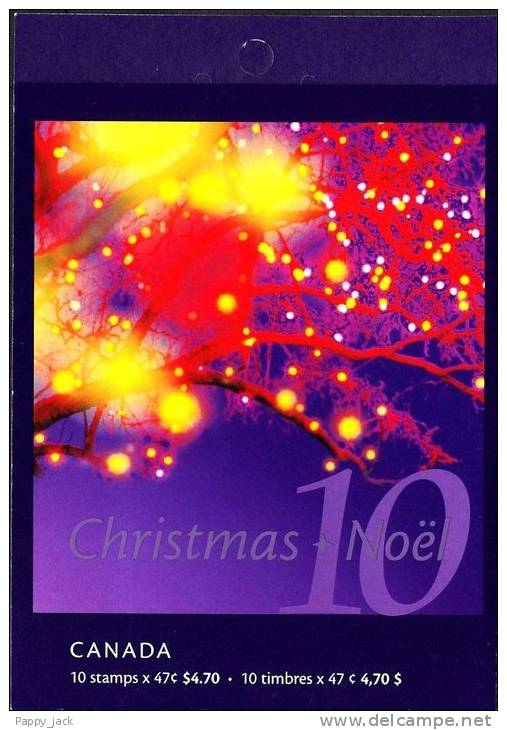 Canada 2001 Christmas Horse Drawn Sleigh Christmas Lights 1922a In Cover BK 248 Full SEALED  MNH - Carnets Complets