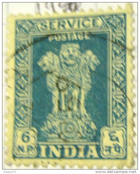 India 1958 Asokan Lion 6p - Used - Unused Stamps