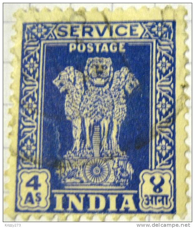 India 1958 Asokan Lion 4as - Used - Ungebraucht