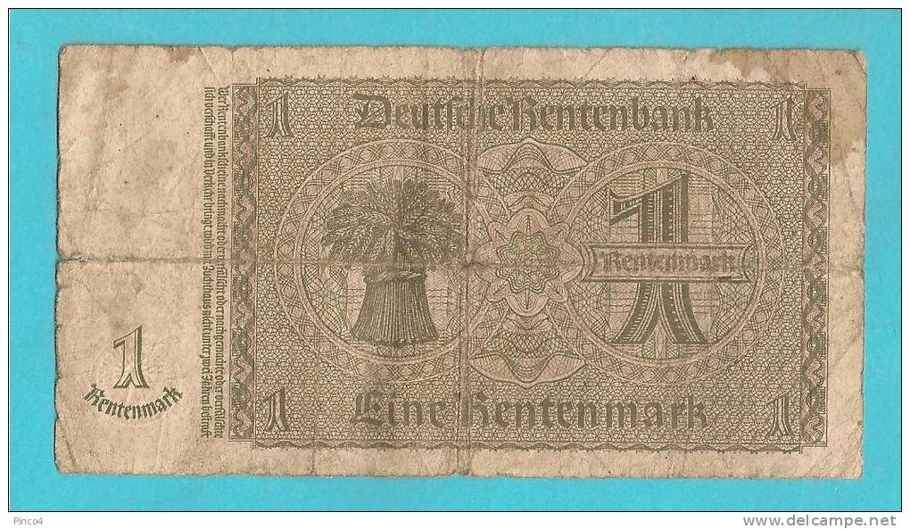 GERMANIA  BANCONOTA DA 1 FINE RENTENMARK - Otros & Sin Clasificación