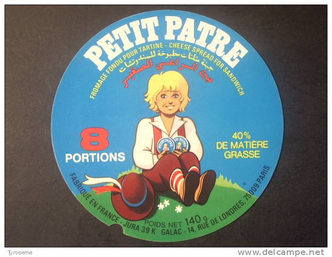 39502 - étiquette De Fromage Fondu - Gruyère Le Petit Patre - Lons Le Saunier 39 - Kaas