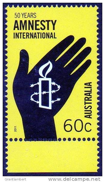 Australia 2011 60c Amnesty International 50 Years MNH - - Mint Stamps
