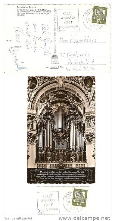 AK 86903 Domkirche Passau Größte Kirchen-Orgel Der Welt. 208 Klingende Stimmen Mit 16105 Pfeifen Erbaut Von Der Firma St - Passau