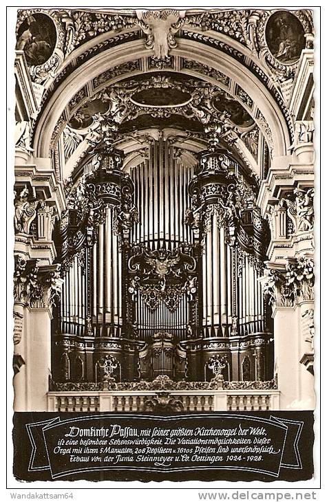 AK 86903 Domkirche Passau Größte Kirchen-Orgel Der Welt. 208 Klingende Stimmen Mit 16105 Pfeifen Erbaut Von Der Firma St - Passau