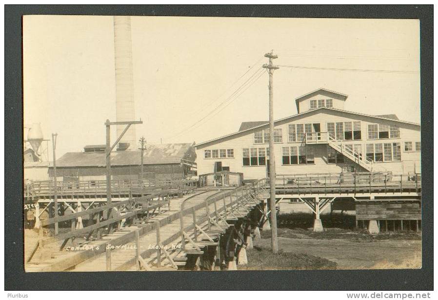 USA , LAONA, WIS., CONNOR`S   SAWMILL, VINTAGE REAL PHOTO POSTCARD - Other & Unclassified