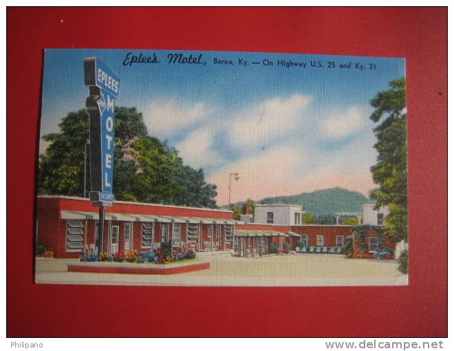 Berea Ky  Eplee's Motel   Linen 1963 Cancel  ==  ==ref 291 - Louisville