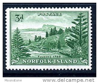 Norfolk Island GVI 1959 3d Green White Paper Definitive, Hinged Mint - Norfolk Island