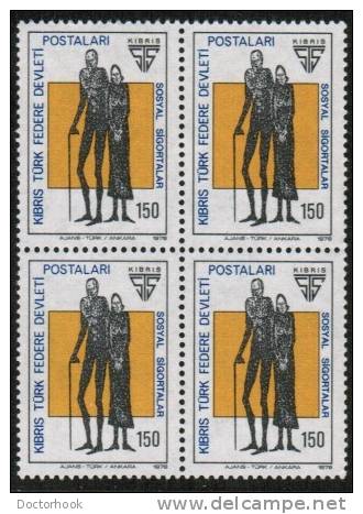 TURKEY--NORTHERN CYPRUS   Scott #  52-4**  VF MINT NH Blk. Of 4 - Neufs