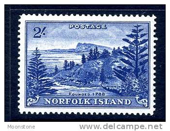 Norfolk Island GVI 1959 2/- Deep Blue White Paper Definitive, Hinged Mint - Norfolk Island