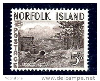 Norfolk Island QEII 1953 5/- Definitive, Hinged Mint - Norfolk Island