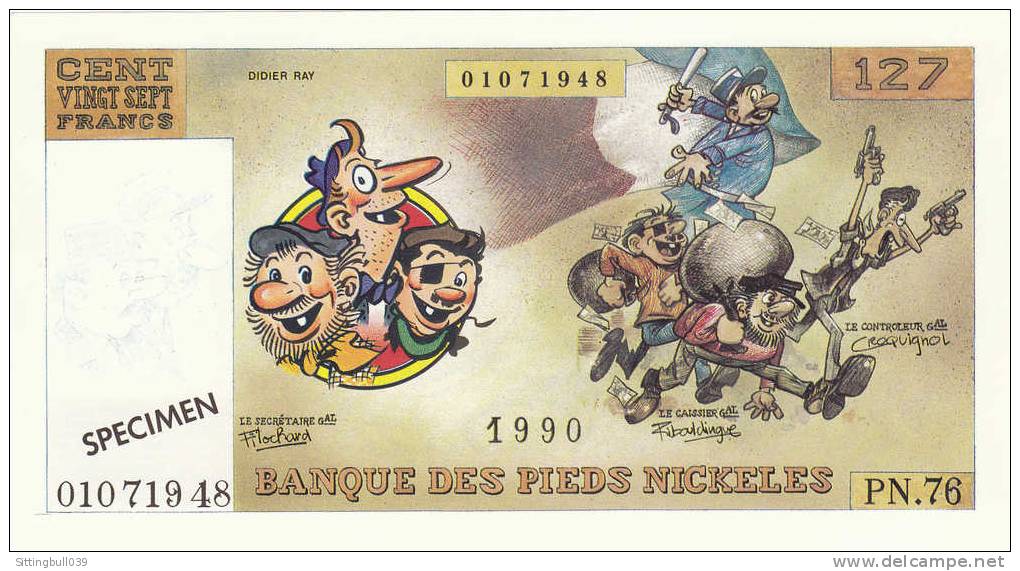 PELLOS. BILLET DE BANQUE PUB AVEC LES PIEDS NICKELES. SPECIMEN Vents D'Ouest. 1990 - Advertentie