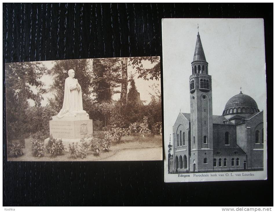EDEGEM  - Serie 2 Kaarten - Parochiale Kerk 1949+ Kardinaal Mercier 1933 -  Lot 95 - Edegem