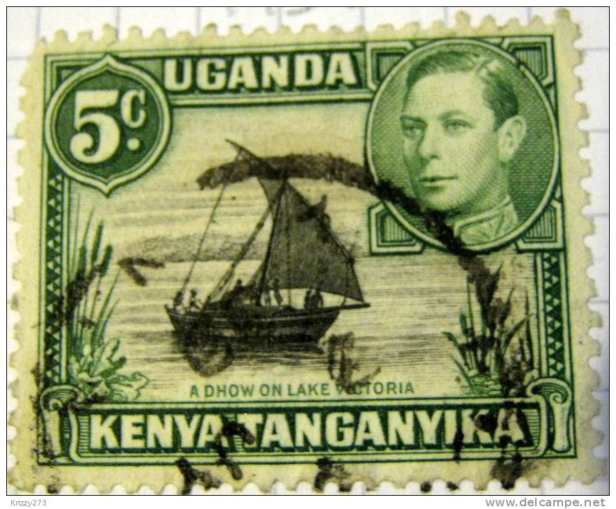 Kenya 1938 Dhow On Lake Victoria 5c - Used - Kenya, Uganda & Tanganyika