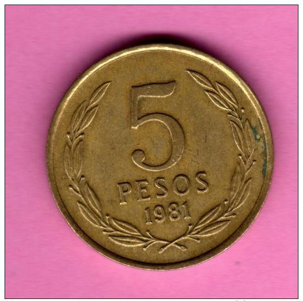 Chile       ** 5 Pesos 1981 **  KM# 217.1 - Chile