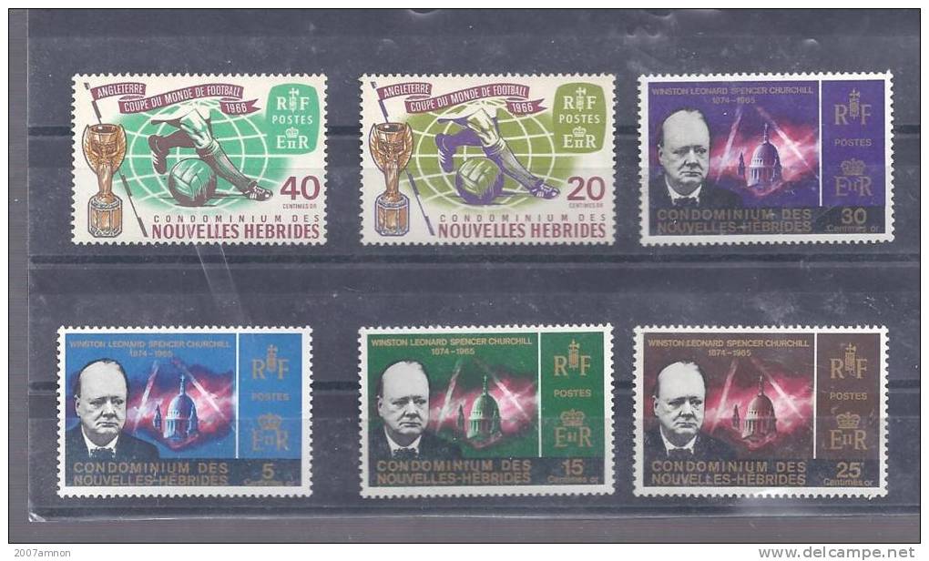 FRENCH COLONIES NEW HEBRIDES 2 SETS MNH INC CHURCHILL SET MNH - Other & Unclassified