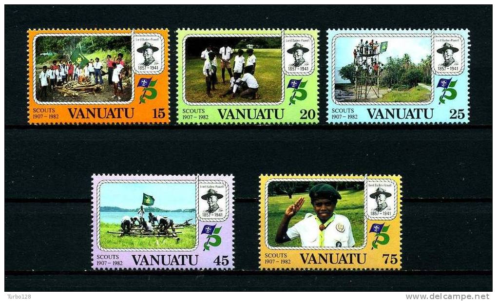 VANUATU 1982  N° 657/661 **  Neufs,  Ier Choix. Sup. Cote: 7.25 &euro;  (Scoutisme. Baden-Powell) - Vanuatu (1980-...)