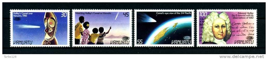 VANUATU 1986  N° 743/746 **  Neufs,  Ier Choix. Sup. Cote: 9.00 &euro;  (Espace, Space. Comete De Halley) - Vanuatu (1980-...)