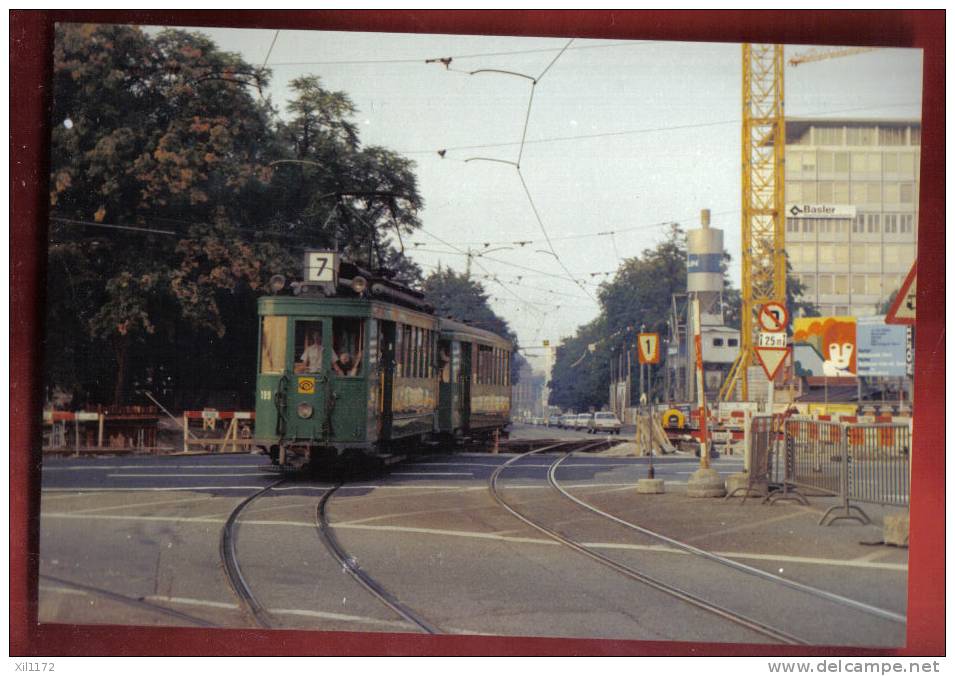 B632 Photo René Stevens Tramway  Centralbahnplatz Bâle Basel. 13.08.1973 Reproduite En 2007 - Autres & Non Classés