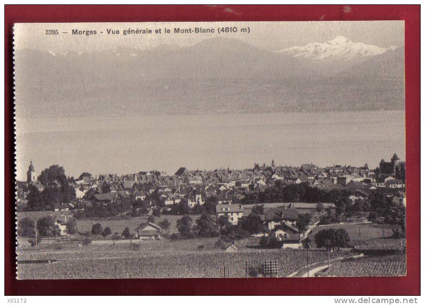 B650 Morges, Vue Générale Et Mont-Blanc.Non Circulé.Mention Au Dos:Photo 1903,édition 1911.Phototypie 3395 - Morges