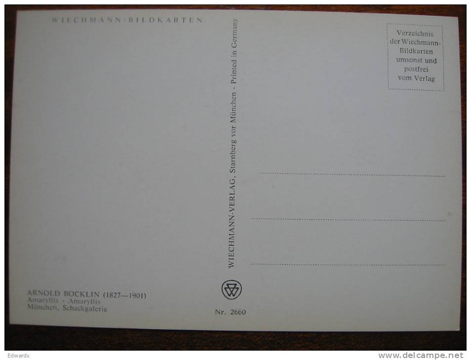 Bocklin, Arnold Amaryllis Schackgalerie Schackgalerie Art Postcard - Pittura & Quadri