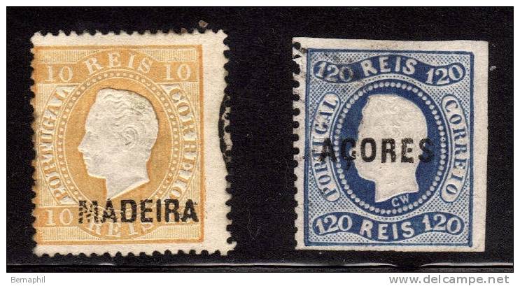 MADEIRA / AÇORES- TIMBRE D. LUÍS I SURCHARGE T II . VERY FINE / TTB . BELLE CÔTE ! - Collections