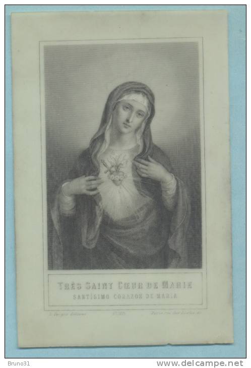 Image Pieuse Celluloïd " Très Saint Coeur De Marie " - Turgis - Paris . - Religion & Esotérisme