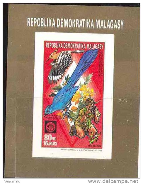 Madagascar 1988 - Scouting, Bird, Imperforated S/S, MNH - Neufs