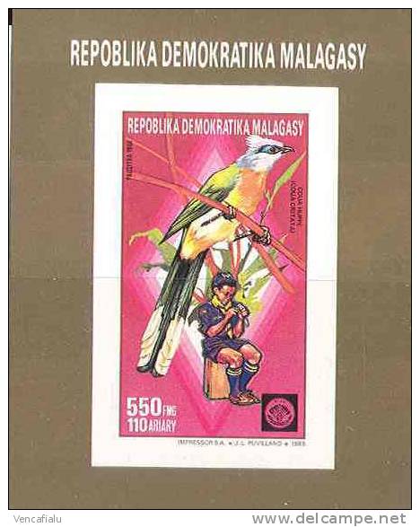 Madagascar 1988 - Scouting, Bird, Imperforated S/S, MNH - Nuevos