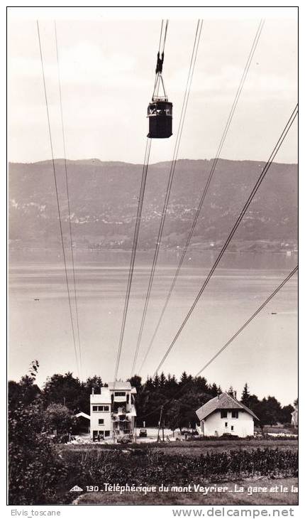 Téléphérique Du Mont Veyrier - La Gare Et Le Lac. - Veyrier