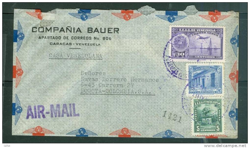 Lettre Vénézuela  Par Avion Pour Bogota ( Colombie)-  En 1941 - Au2612 - Venezuela