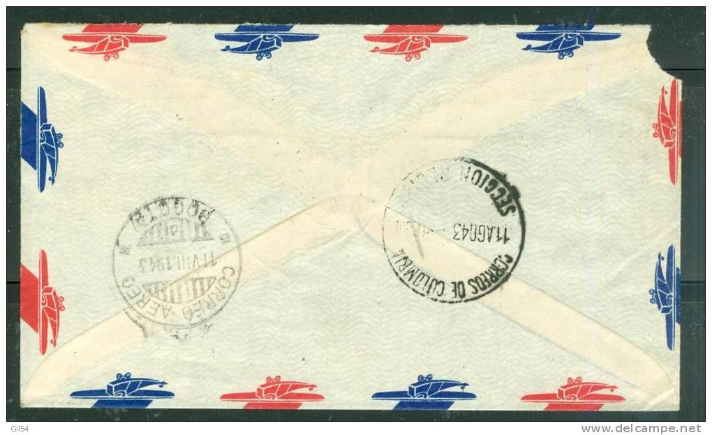 Lettre Vénézuela  Par Avion Caracas Pour Bogota ( Colombie)-  En 1943 - Au2619 - Venezuela