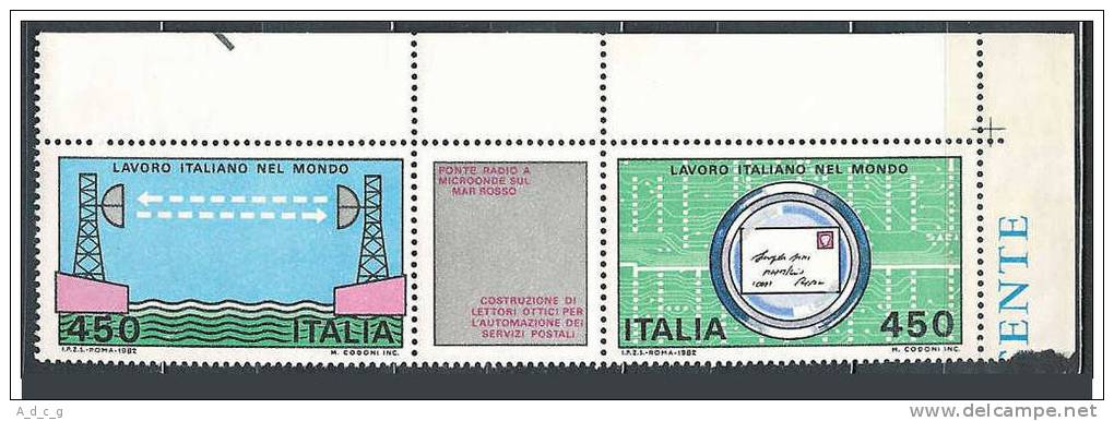 1982 BLOCCO LAVORO ITALIANO NUOVO MNH - Blokken & Velletjes