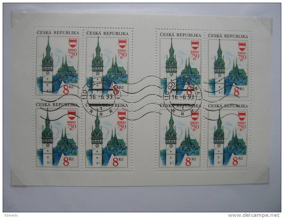 1993 750th Anniv Of Brno 8Kc X8 Used  Czech Republic MS Sheet Sheetlet - Usati