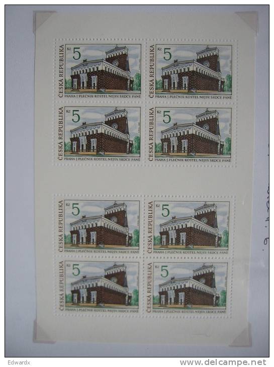 1993 Church 5Kc X8 MNH ** Czech Republic MS Sheet Sheetlet - Unused Stamps