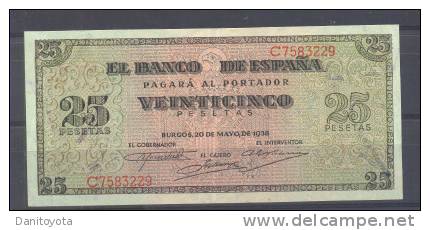 EDIFIL D29  "2 PTAS 30 DE ABRIL DE 1938" - 25 Pesetas