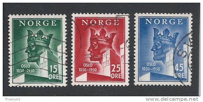 Noorwegen, Norway  1950  -  900 Years Oslo  Y&T 317-19  Mi. 348-50  Used, Oblit. - Used Stamps