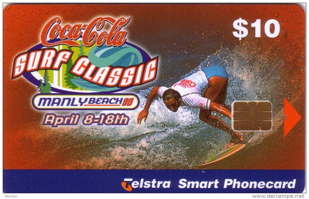 AUSTRALIE COCA COLA CHIP CARD SURF  CLASSIC MINT NEUVE 10$ - Australia