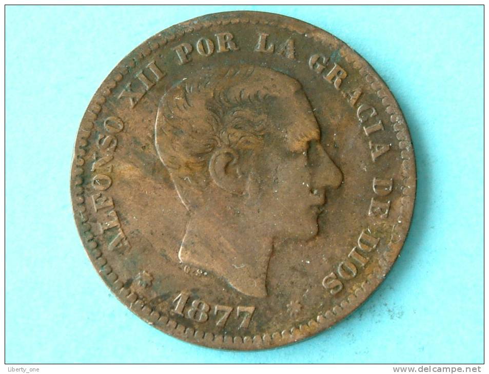 1877 OM - CINCO CENTIMOS / KM 674 ( Uncleaned - For Grade, Please See Photo ) ! - Autres & Non Classés